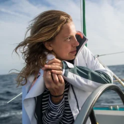 Tribord Sailing Long-sleeved Sailor's T-shirt 100 Blue White