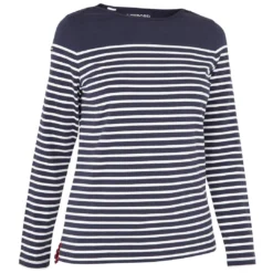 Tribord Sailing Long-sleeved Sailor's T-shirt 100 Blue White