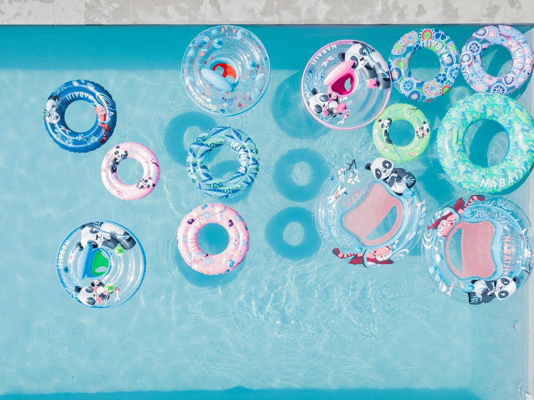 New ❤️ Nabaiji Swimming Kids' Inflatable Swim Ring 3-6 Years 51 Cm Beige SAVANNAH Print 🥰 3 Nabaiji Swimming Kids' Inflatable Swim Ring 3-6 Years 51 Cm Beige SAVANNAH Print