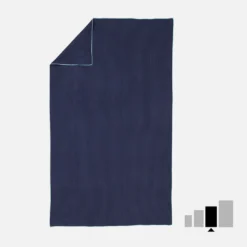 Nabaiji Swimming Microfibre Towel Size L 80 X 130 Cm - Dark Orange Striped