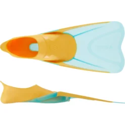 Kids' Snorkelling Fins SUBEA SNK 500 - Pastel Mint And Grey Blue Snorkeling & Scubadiving
