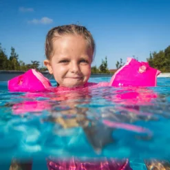 Nabaiji Kids' Swimming Adjustable Pool Armbands-waistband 15 To 30 Kg TISWIM “Tiger” Blue