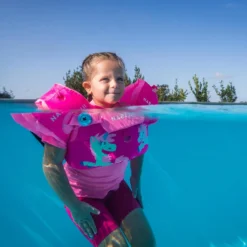 Nabaiji Kids' Swimming Adjustable Pool Armbands-waistband 15 To 30 Kg TISWIM “Tiger” Blue