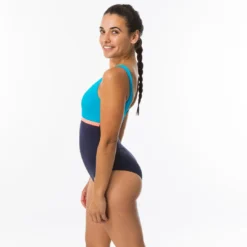 Nabaiji Swimming 1-piece Swimsuit Heva Li Blue Petrol