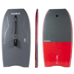 Decathlon Radbug 500 Bodyboard Boogie High Density Foam Composite Stringer 40'' & 41.5'' W/ Biceps Coiler Leash Bodyboarding