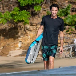 Surfing Decathlon Olaian 100 Foam Soft Surfboard 8'2 100L Concave W/ Handle Leash & Soft Edge Fins