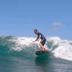 Olaian 500 Foam Surfboard 7' 55L Curved Dual Stringer W/ Leash & Soft Edge Fins Surfing