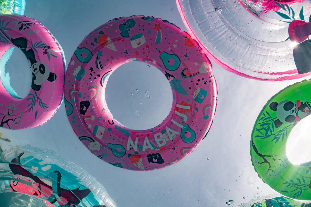 New ❤️ Nabaiji Swimming Kids' Inflatable Swim Ring 3-6 Years 51 Cm Beige SAVANNAH Print 🥰 35 Nabaiji Swimming Kids' Inflatable Swim Ring 3-6 Years 51 Cm Beige SAVANNAH Print