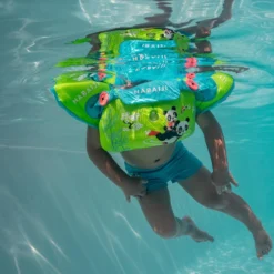 Nabaiji Kids' Swimming Adjustable Pool Armbands-waistband 15 To 30 Kg TISWIM “Tiger” Blue