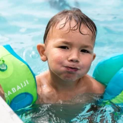 Nabaiji Kids' Swimming Adjustable Pool Armbands-waistband 15 To 30 Kg TISWIM “Tiger” Blue