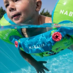 Nabaiji Kids' Swimming Adjustable Pool Armbands-waistband 15 To 30 Kg TISWIM “Tiger” Blue