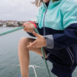 Cheapest โญ Tribord Kid's Sailing Waterproof Jacket - Wet-weather Jacket SAILING 100 Mint White ๐ 97 Tribord Kid's Sailing Waterproof Jacket - Wet-weather Jacket SAILING 100 Mint White