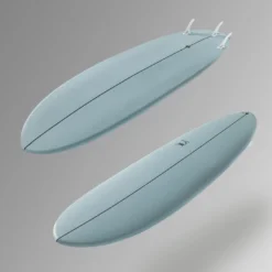 Olaian 500 Hard Top Epoxi Sufboard Mini Malibu Hybrid 7' 49L W/ FCS Type Soft Edge Fins Surfing