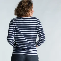 Tribord Sailing Long-sleeved Sailor's T-shirt 100 Blue White