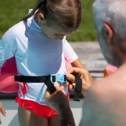 Nabaiji Kids' Swimming Adjustable Pool Armbands-waistband 15 To 30 Kg TISWIM “Tiger” Blue