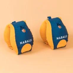 Nabaiji Kids' Swimming Adjustable Pool Armbands-waistband 15 To 30 Kg TISWIM “Tiger” Blue