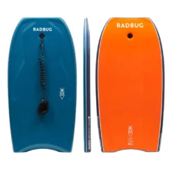 Decathlon Radbug 500 Bodyboard Boogie High Density Foam Composite Stringer 40'' & 41.5'' W/ Biceps Coiler Leash Bodyboarding