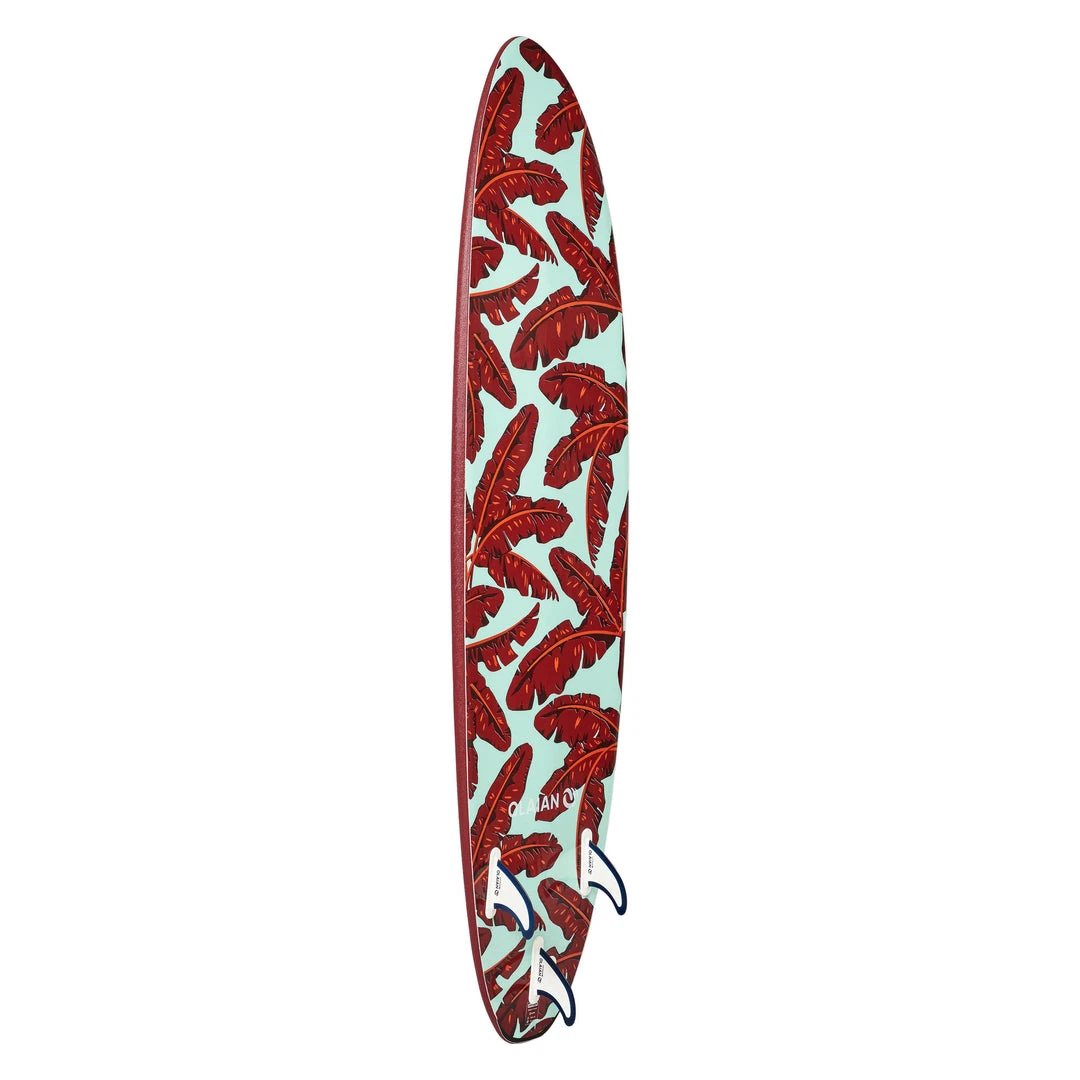 Olaian 500 Foam Surfboard 7' 55L Curved Dual Stringer W/ Leash & Soft Edge Fins Surfing